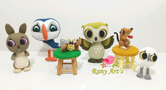 Bonecos Puffin Rock com 6 Peças