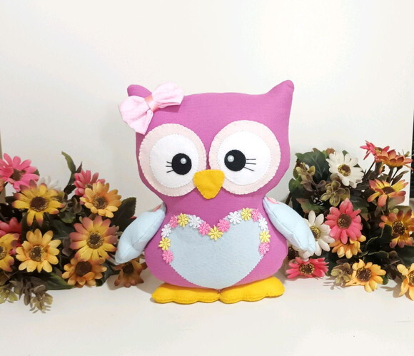 Casal de Corujinha Decorativa 23cm