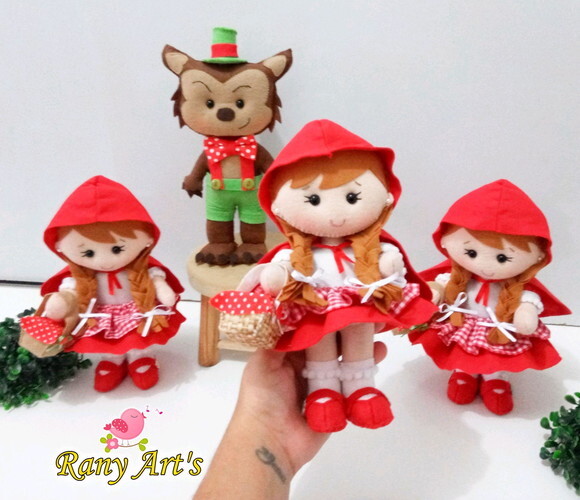 Centrinhos de Mesa Chapeuzinho Vermelho com 20cm