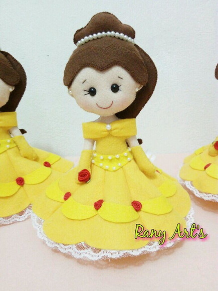 Centrinhos de Mesa Princesa Bela com 20cm Unidade