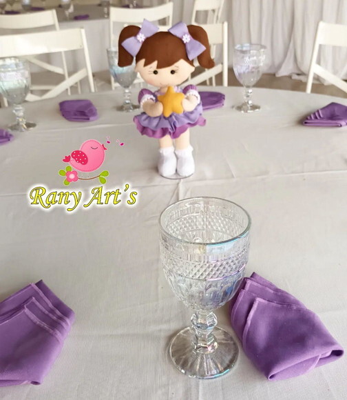 Centro de Mesa Boneca com Lua e Estrela 25cm - Kit com 10