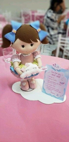 Centro de Mesa Chuva de Amor com 25cm - Kit com 12 Bonecas