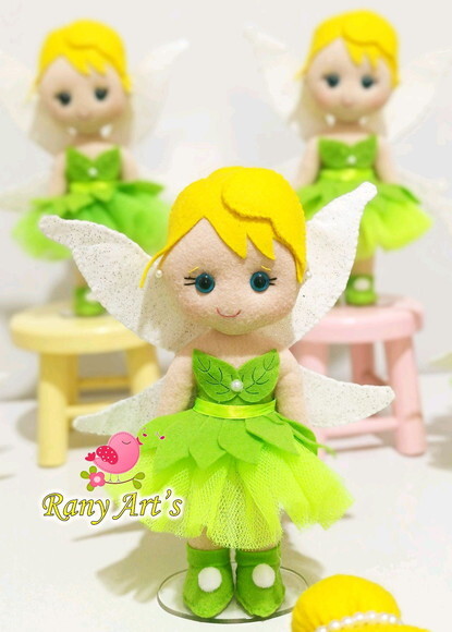 Centro de Mesa Tinker Bell com 25cm - Kit com 10 Bonecas