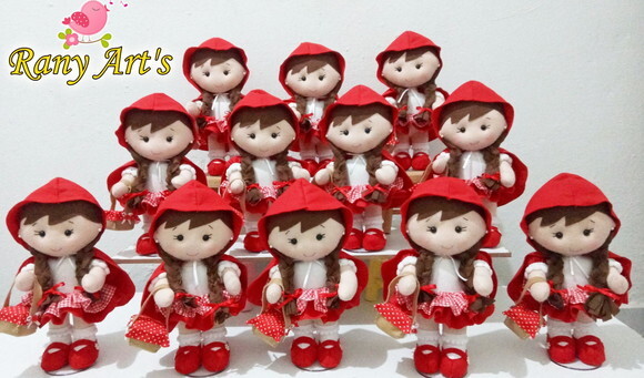 Centros de Mesa Chapeuzinho Vermelho com 25cm - Kit com 10