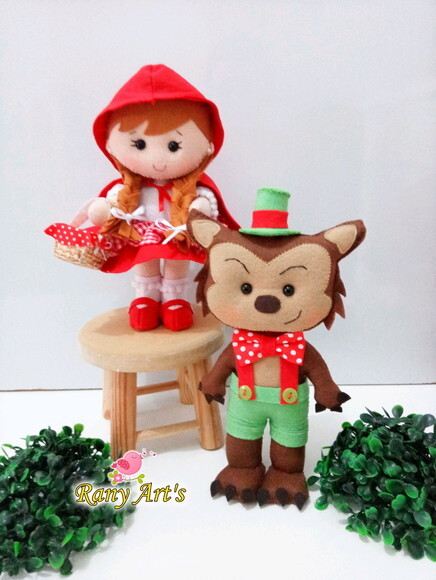Centros de Mesa Chapeuzinho Vermelho com 25cm - Kit com 10 U
