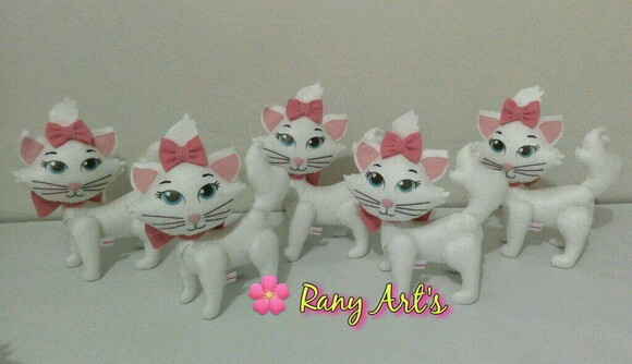 Centros de Mesa Gatinha Marie - Kit com 10