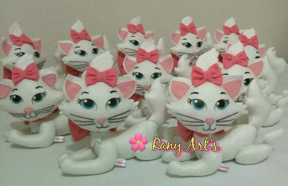 Centros de Mesa Gatinha Marie - Kit com 10