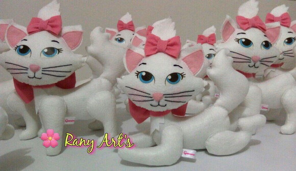 Centros de Mesa Gatinha Marie - Kit com 10