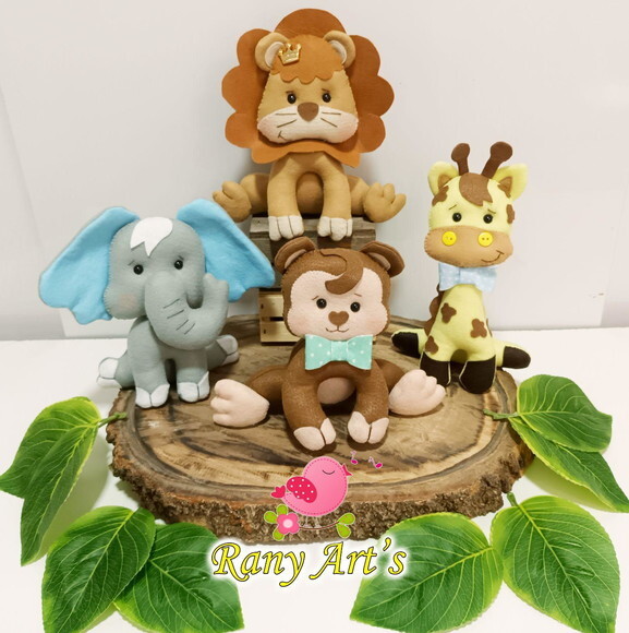Centros de Mesa Safari com 15cm - Kit com 15 Peças