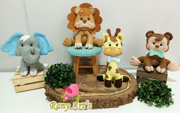 Centros de Mesa Safari com 15cm - Kit com 15 Peças