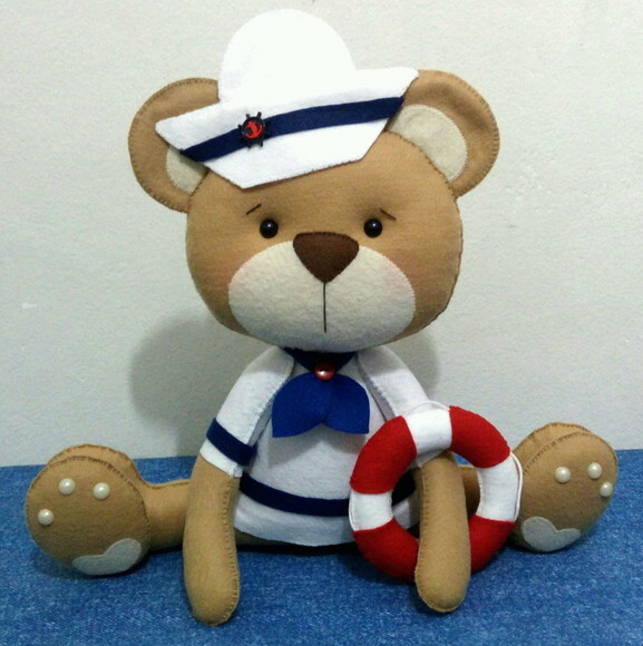Centros de Mesa Urso Marinheiro com 20cm