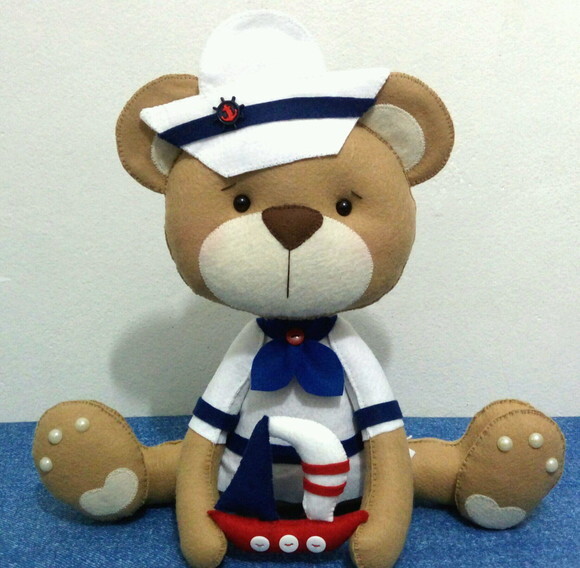 Centros de Mesa Urso Marinheiro com 20cm
