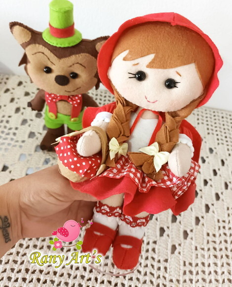 Chapeuzinho Vermelho e Lobo Mau 20cm