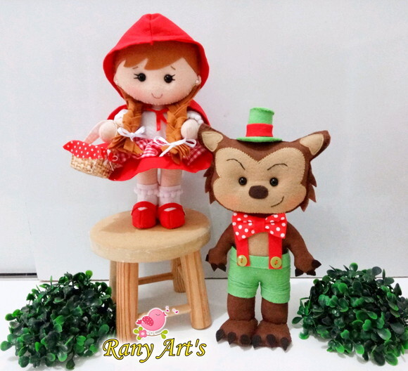 Chapeuzinho Vermelho e Lobo Mau 20cm