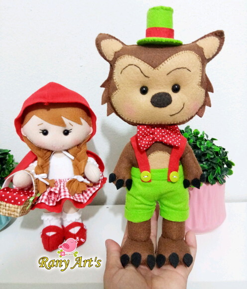Chapeuzinho Vermelho e Lobo Mau com 20ccm