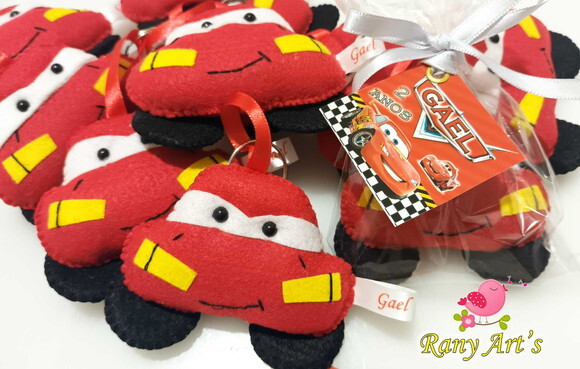 Chaveiro Mcqueen Personalizado com Nome Kit com 10 Unidades