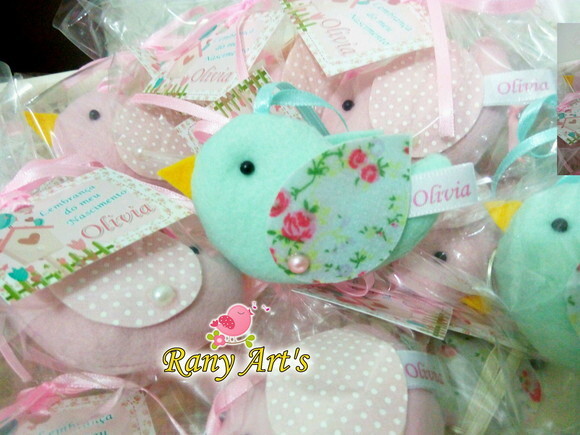 Chaveiros de Passarinhos Personalizados Kit com 20