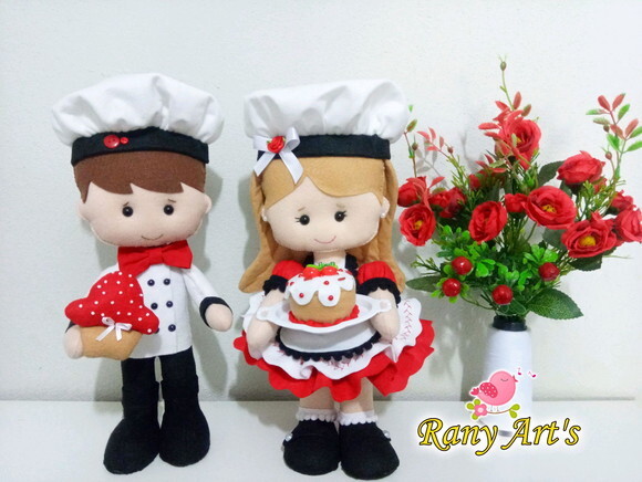 Confeiteiros em feltro