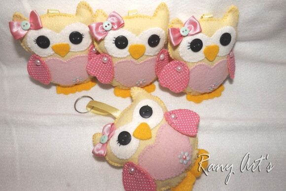 Corujinhas 8cm Chaveiros Apliques
