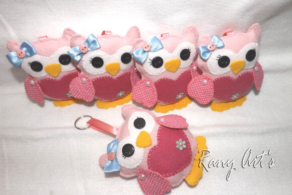 Corujinhas 8cm Chaveiros Apliques