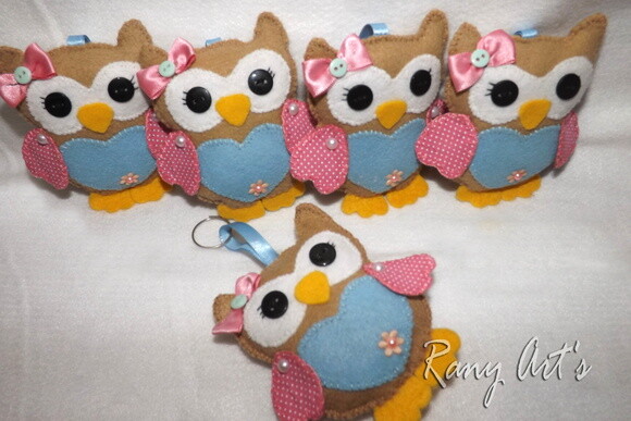 Corujinhas 8cm Chaveiros Apliques