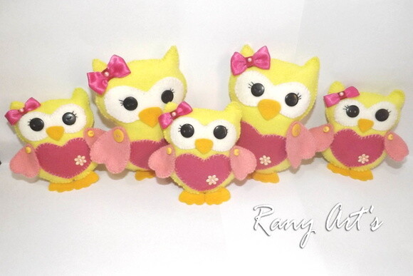 Corujinhas de 8cm- Chaveiros ou Aplique