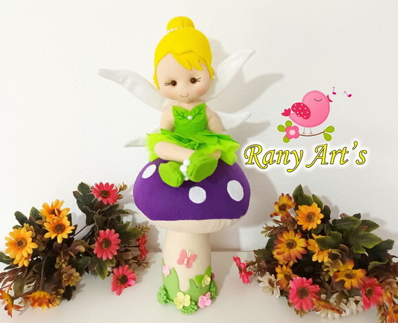 Fadinha Tinker Bell com Cogumelo