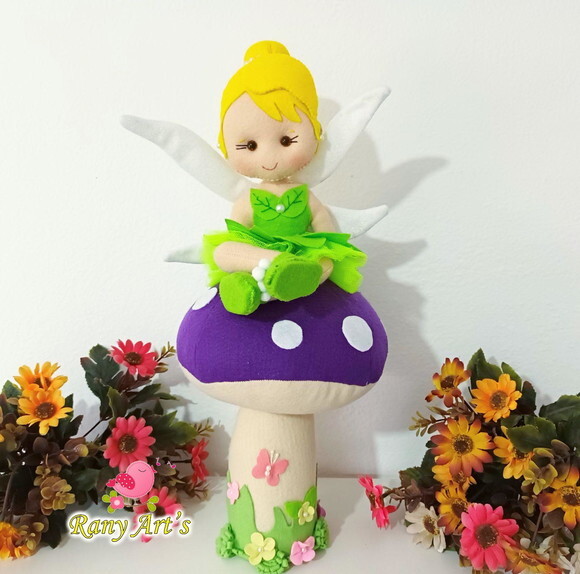 Fadinha Tinker Bell com Cogumelo