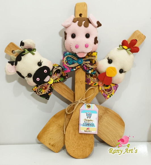 Jogo de Colher de Pau Decorada