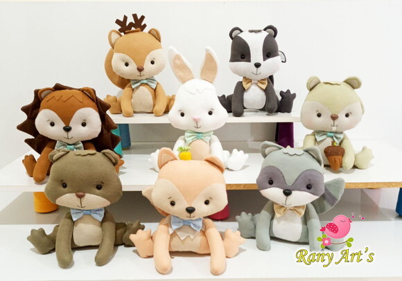 Kit Bosque Encantado com 8 Bichinhos