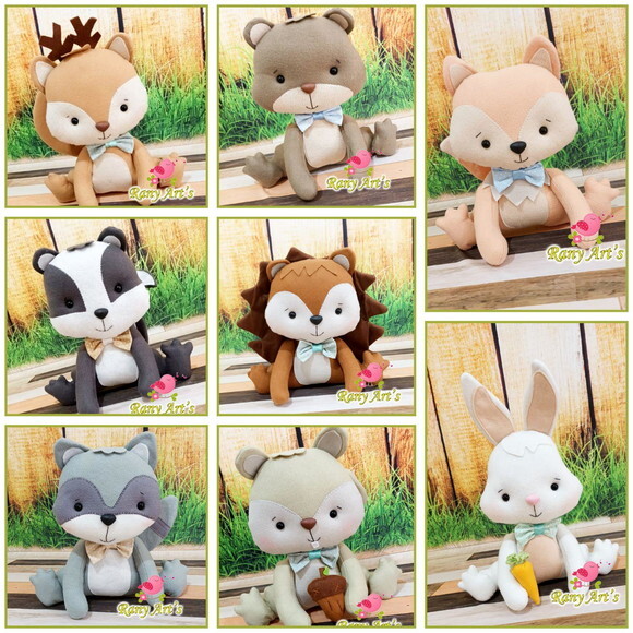 Kit Bosque Encantado com 8 Bichinhos