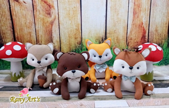 Kit Bosque Encantado com 8 Bichinhos Grandes