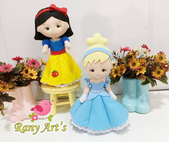 Kit Conto de Fadas com 7 Personagens de 25cm em Feltro