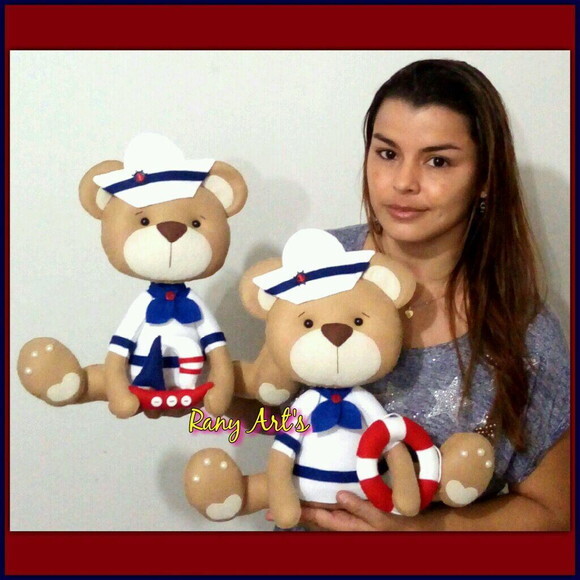 Kit Urso marinheiro - urso com 33cm de altura
