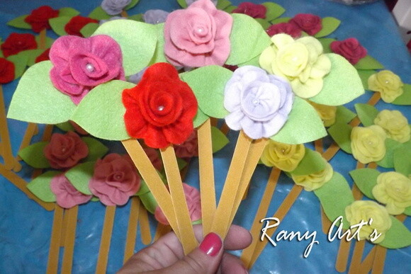 Lixa Decorada c/ Flor para Lembrancinha
