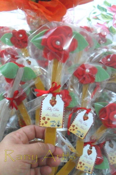 Lixa Decorada c/ Flor para Lembrancinha