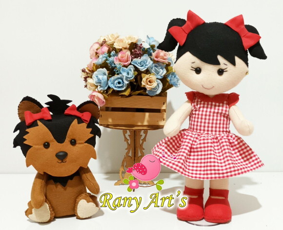 Menina e o Cachorro em Feltro