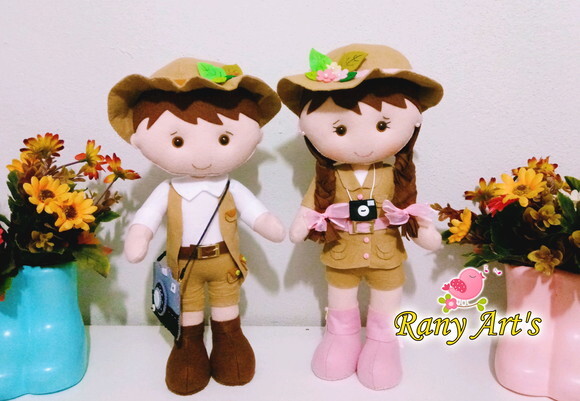 Menino e menina Safari Casal de bonecos safari