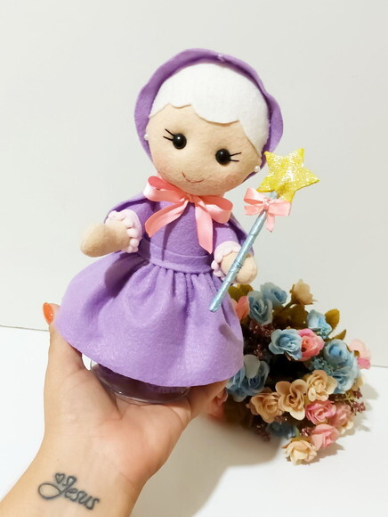Mini Fada Madrinha da Cinderella com 20cm