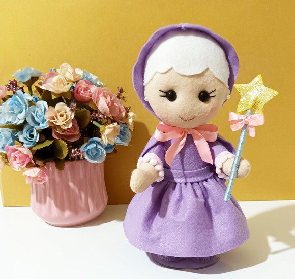 Mini Fada Madrinha da Cinderella com 20cm