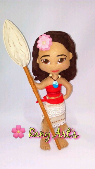 Moana e Hei Hei em feltro