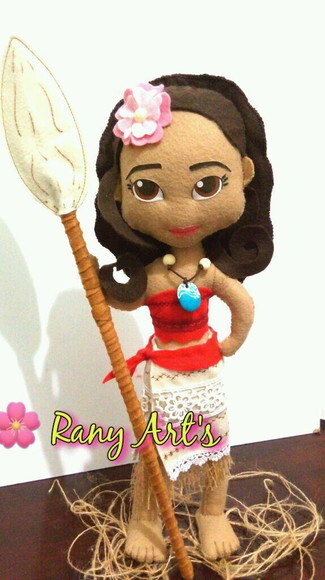 Moana e Hei Hei em feltro