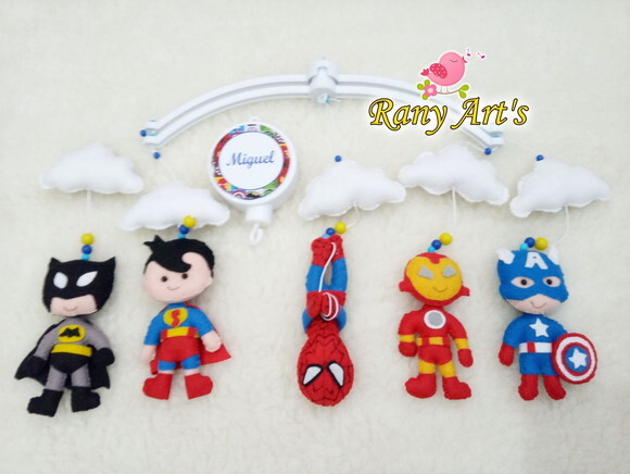 Móbile Musical para Berço Super Herois