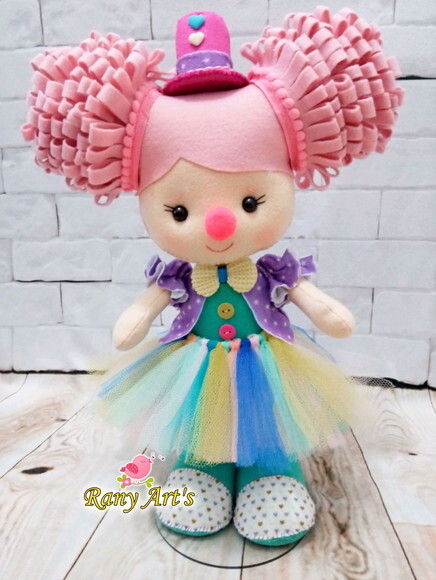 Palhacinha Circo Rosa com 30cm