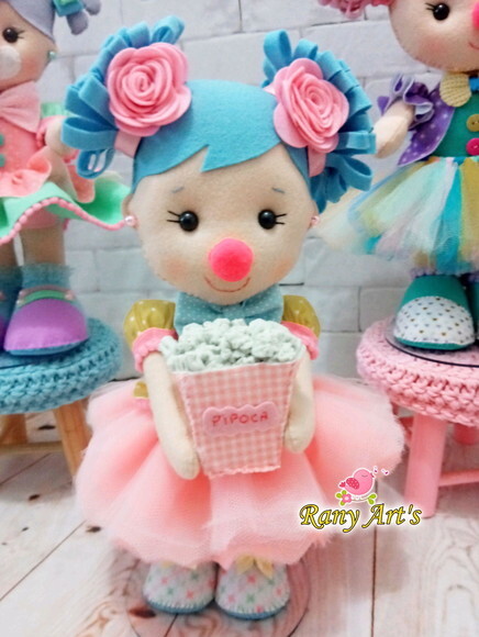 Palhacinha Circo Rosa com 30cm