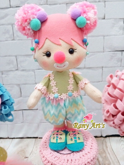 Palhacinha Circo Rosa com 30cm