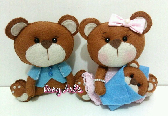 Porta maternidade familia urso