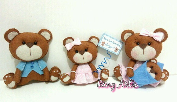 Porta maternidade familia urso