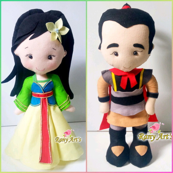 Princesa Mulan e Principe Li Shang 45cm altura