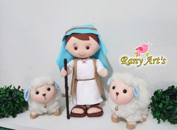 Rei Davi e Ovelhas - Rei Davi 21cm e Ovelhas de 9x12cm